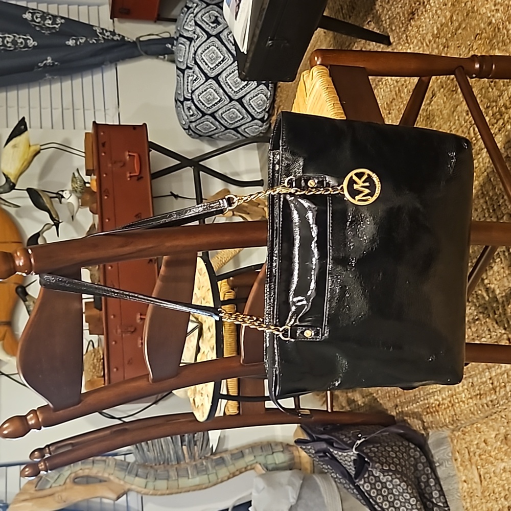 Michael Kors Black  Patent Leather Handbag